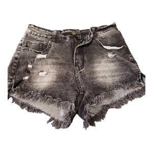 CT121 Girls Black Distressed Denim Jeans Medium